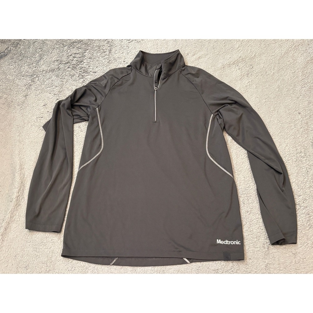 OGIO Mens Quarter Zip Pullover Medtronic Gray Athletic Shirt XL Long Sleeve